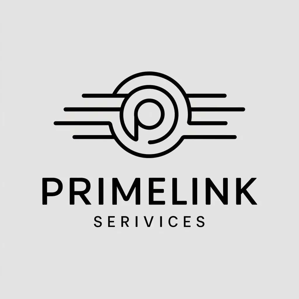 LOGO Design for PrimeLink Services Data or Cable Symbol in Minimalistic Vector Style for Construction Industry