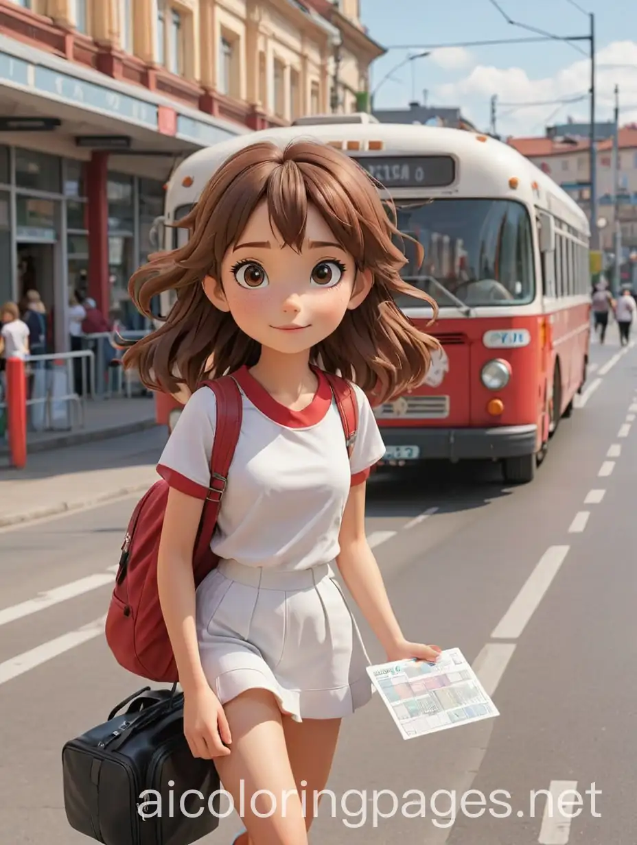 Anime-Girl-Hitching-a-Ride-on-Red-Czech-Bus-Station-with-Timetable-Coloring-Page