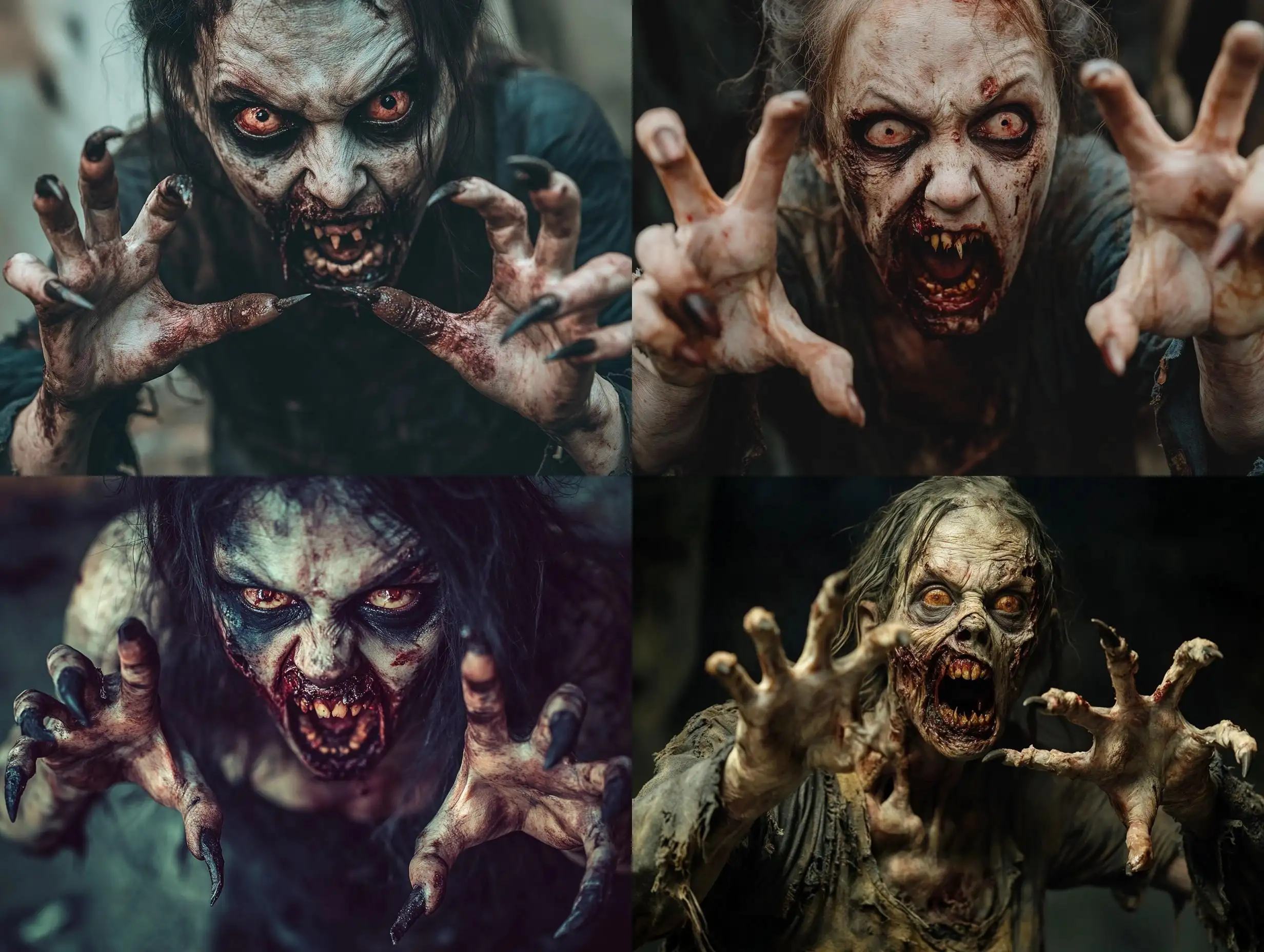 Horror-Zombie-Woman-with-Clawed-Hands-and-Fangs