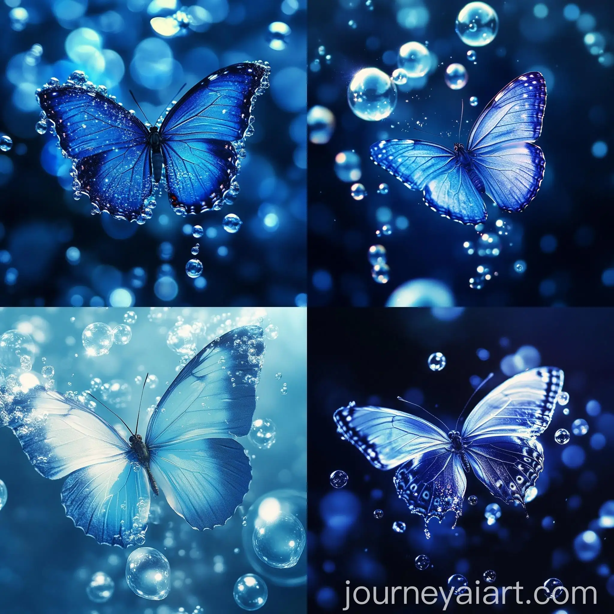 Blue-Butterfly-and-Bubbles-iPhone-15-Wallpaper