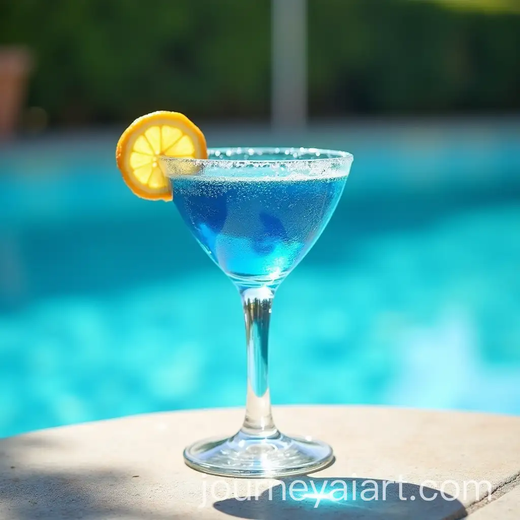 Blue-Drink-in-a-Wine-Glass-by-the-Poolside-on-a-Sunny-Day