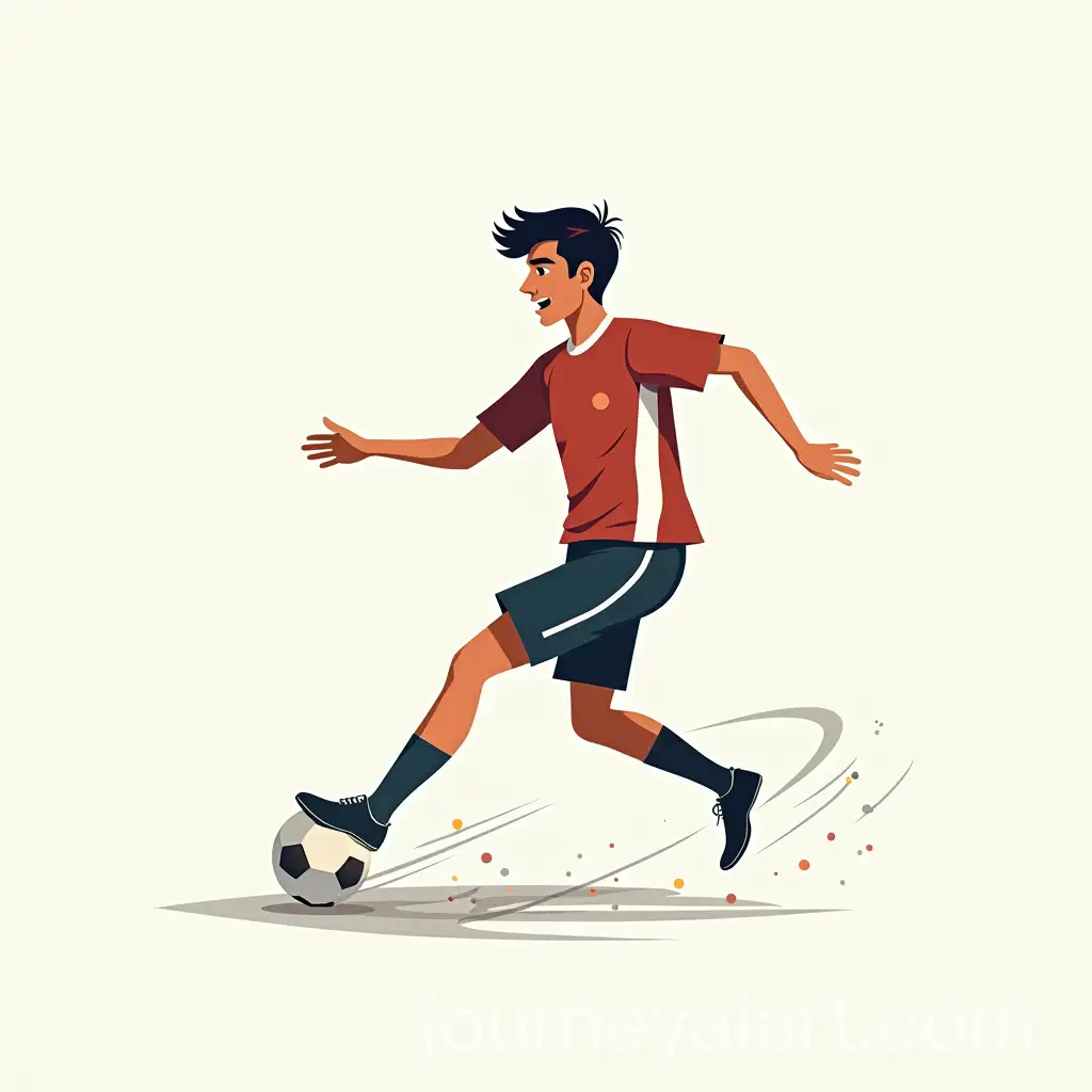 Stylized-Illustration-of-a-Soccer-Player-Kicking-a-Ball-in-MidMotion