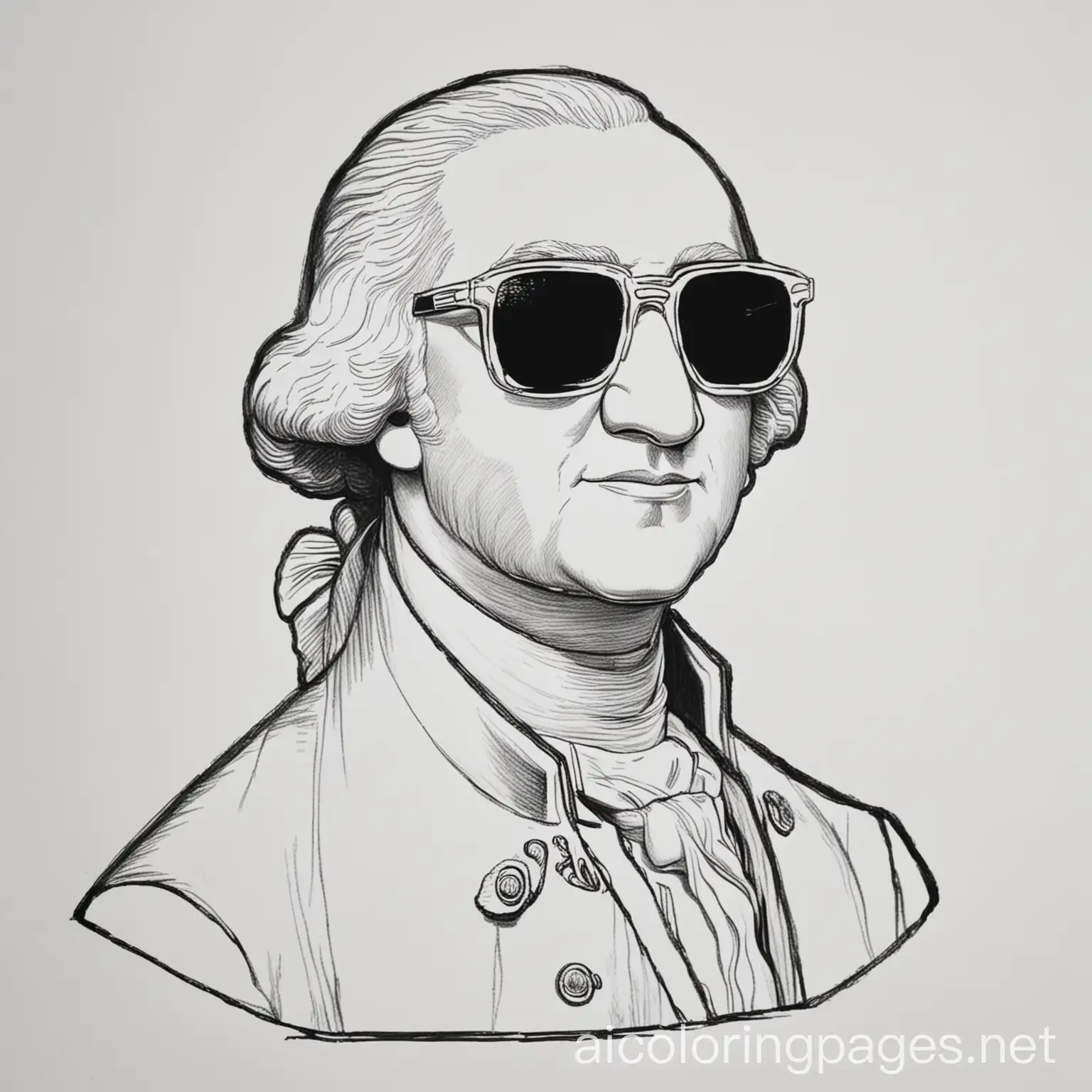 George-Washington-Coloring-Page-with-Sunglasses