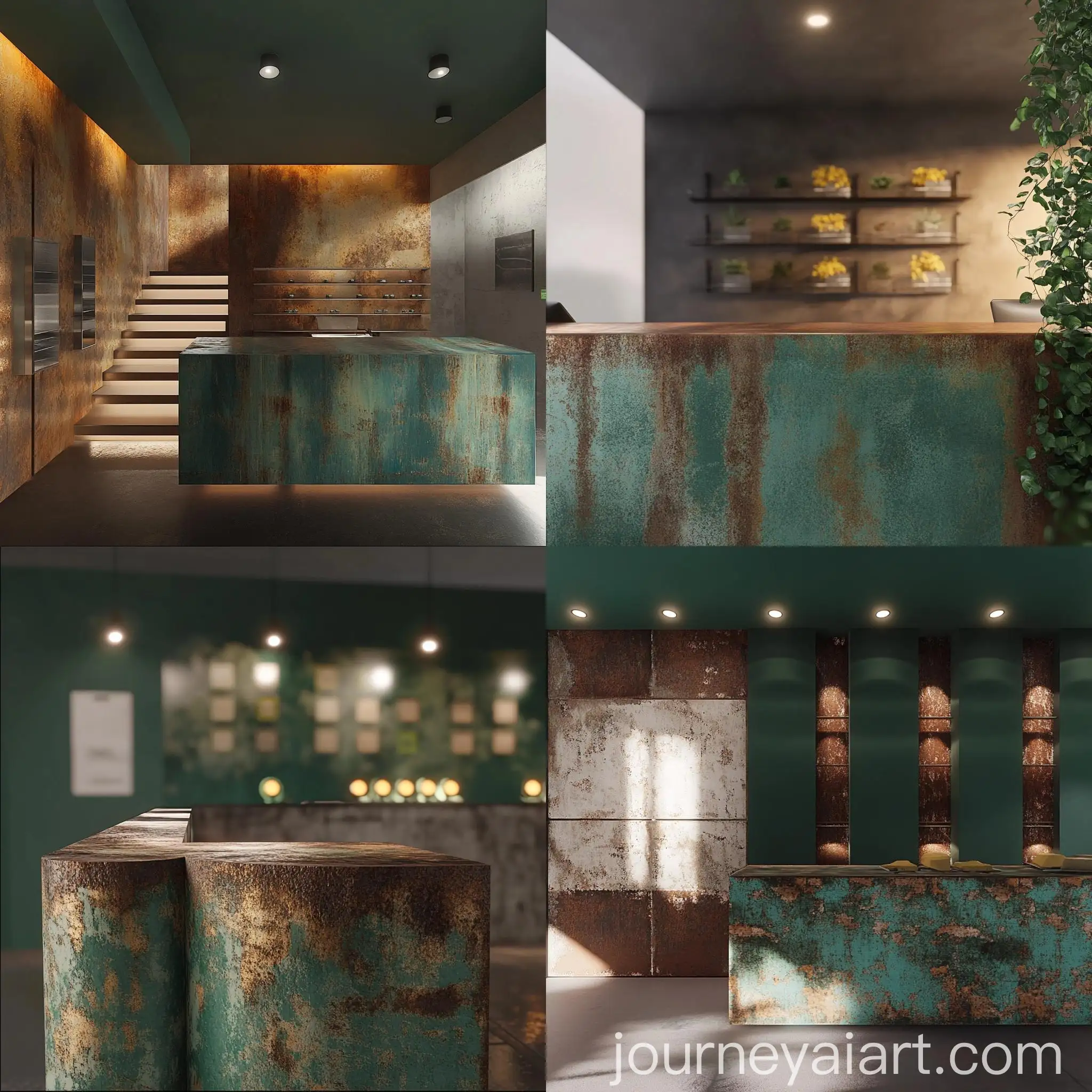 Realistic-Green-and-Corten-Metal-Texture-Highlighted-in-Lighting