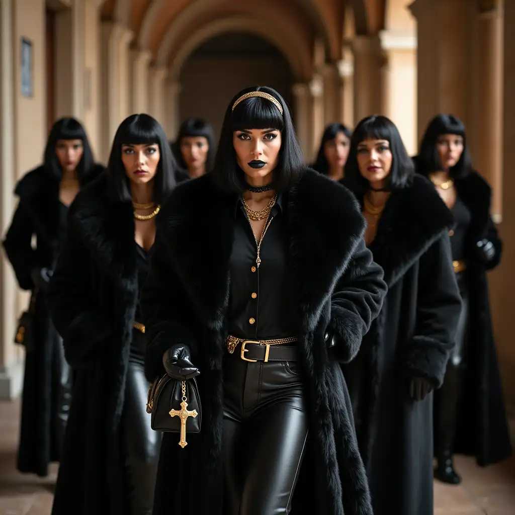 Fierce-Women-in-Elegant-Black-Attire-at-the-Roman-Colosseum