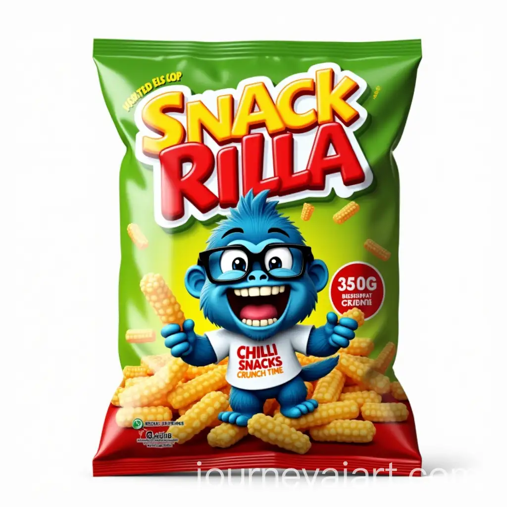 Chili-Lemon-Flavor-Snack-Packaging-with-Playful-Gorilla-Mascot