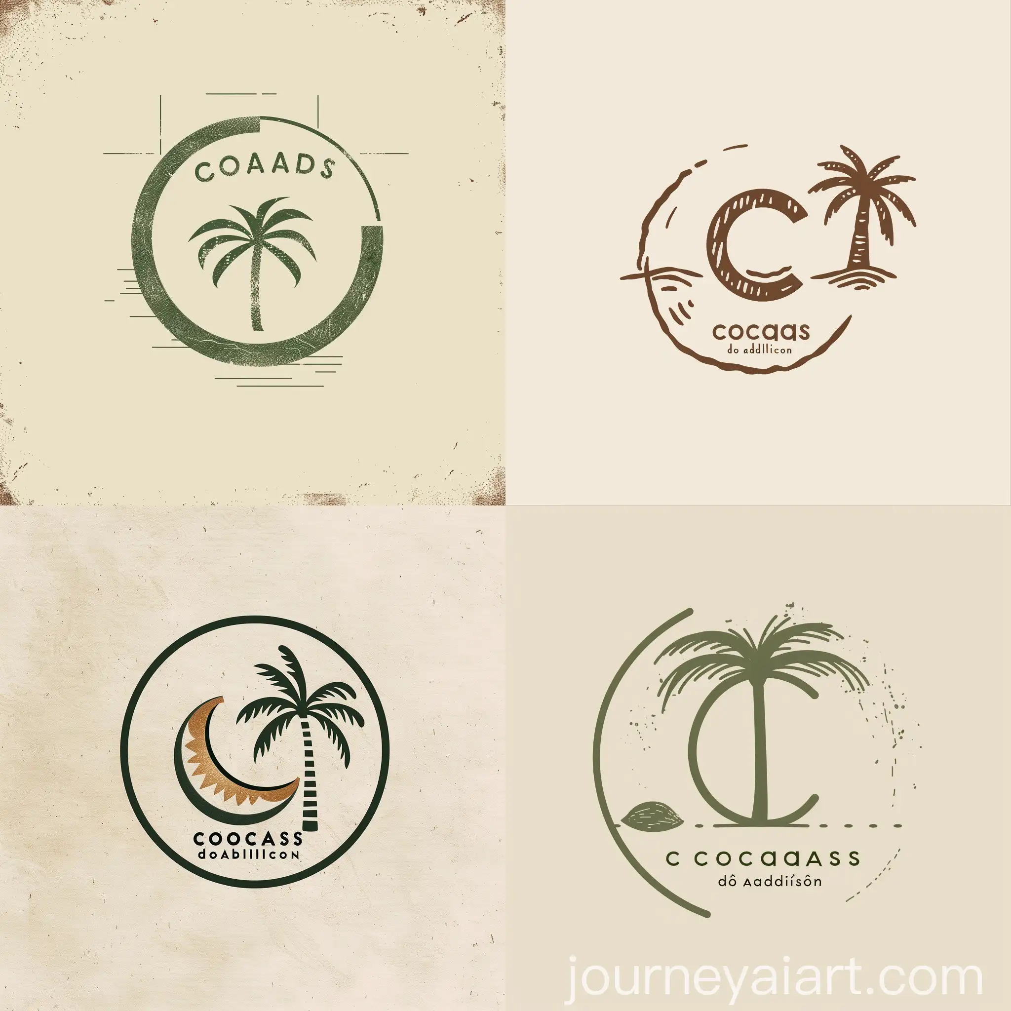 Minimalist-Cocada-Icon-with-Palm-Tree-or-Coconut-in-Brown-and-Green
