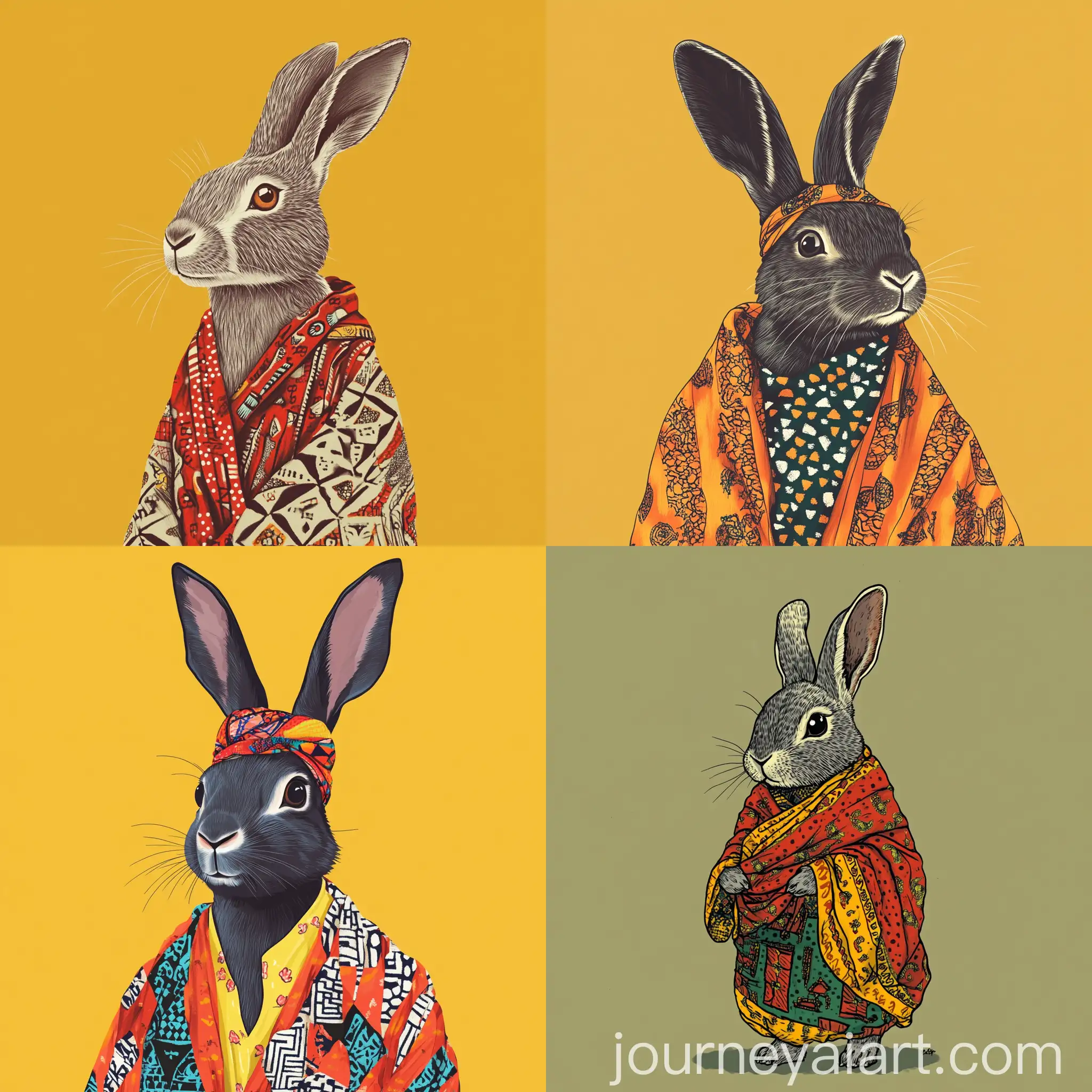 Charming-Rabbits-in-Traditional-Senegalese-Baye-Fall-Clothing