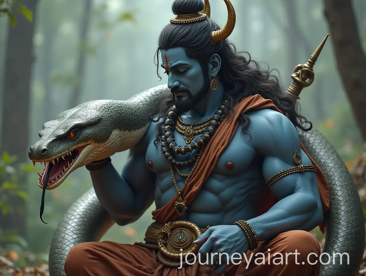 Lord-Mahadev-Surrounded-by-a-Giant-Snake