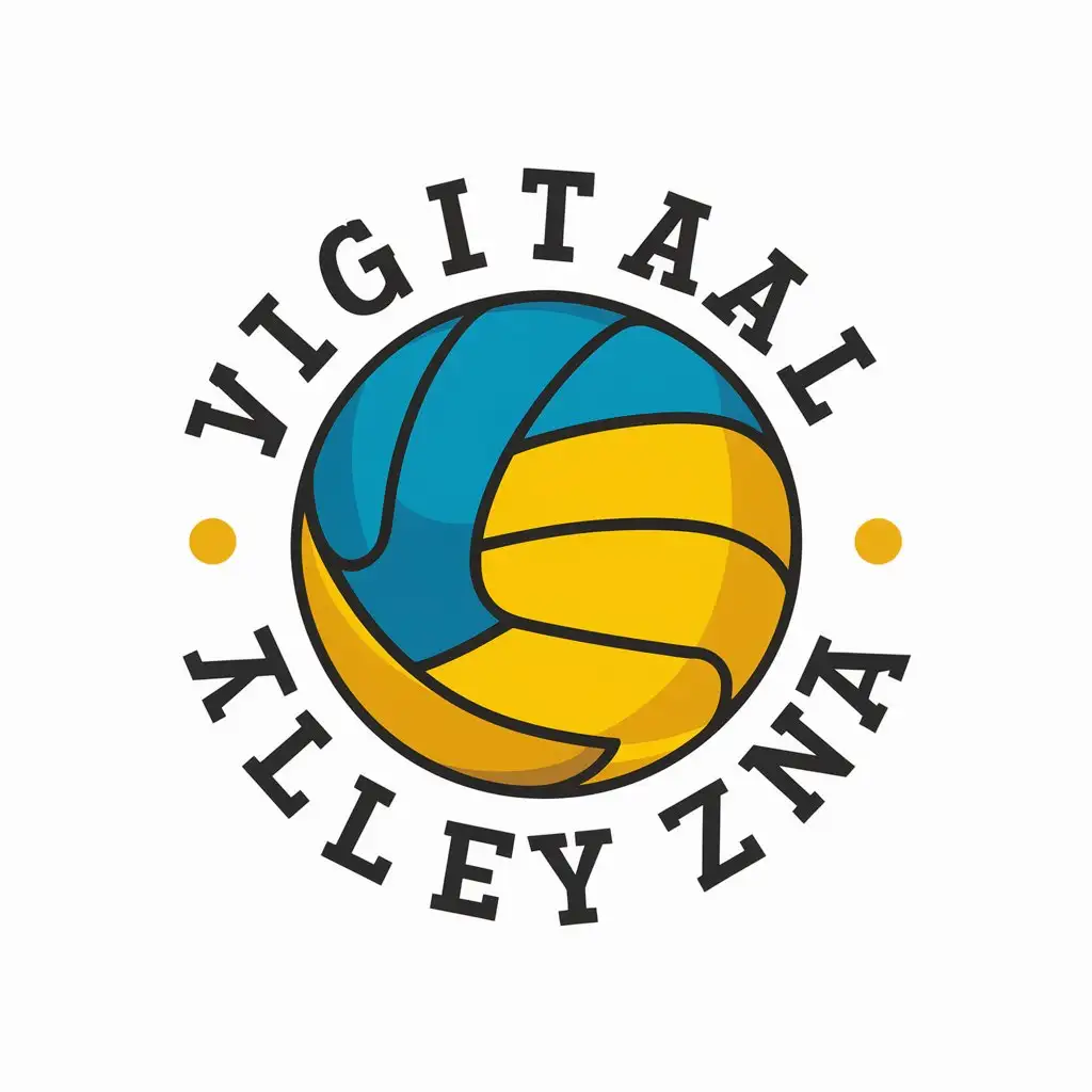 LOGO-Design-For-Digital-Volleyball-Zone-ua-Volleyball-Ball-in-Digital-Format-with-Ukraine-Flag-Colors