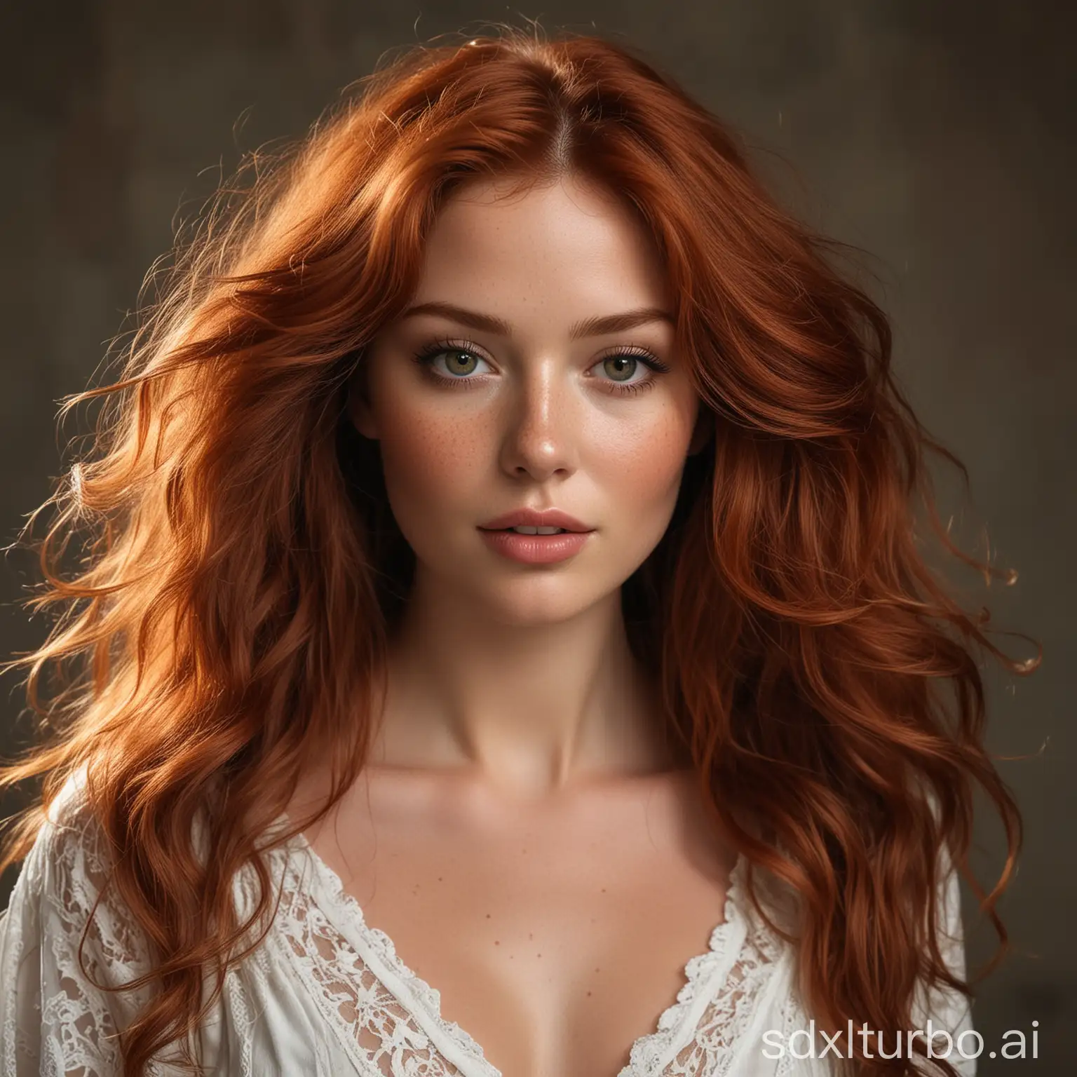 Elegant-North-American-Woman-with-Fiery-Red-Hair-in-Luxurious-Room