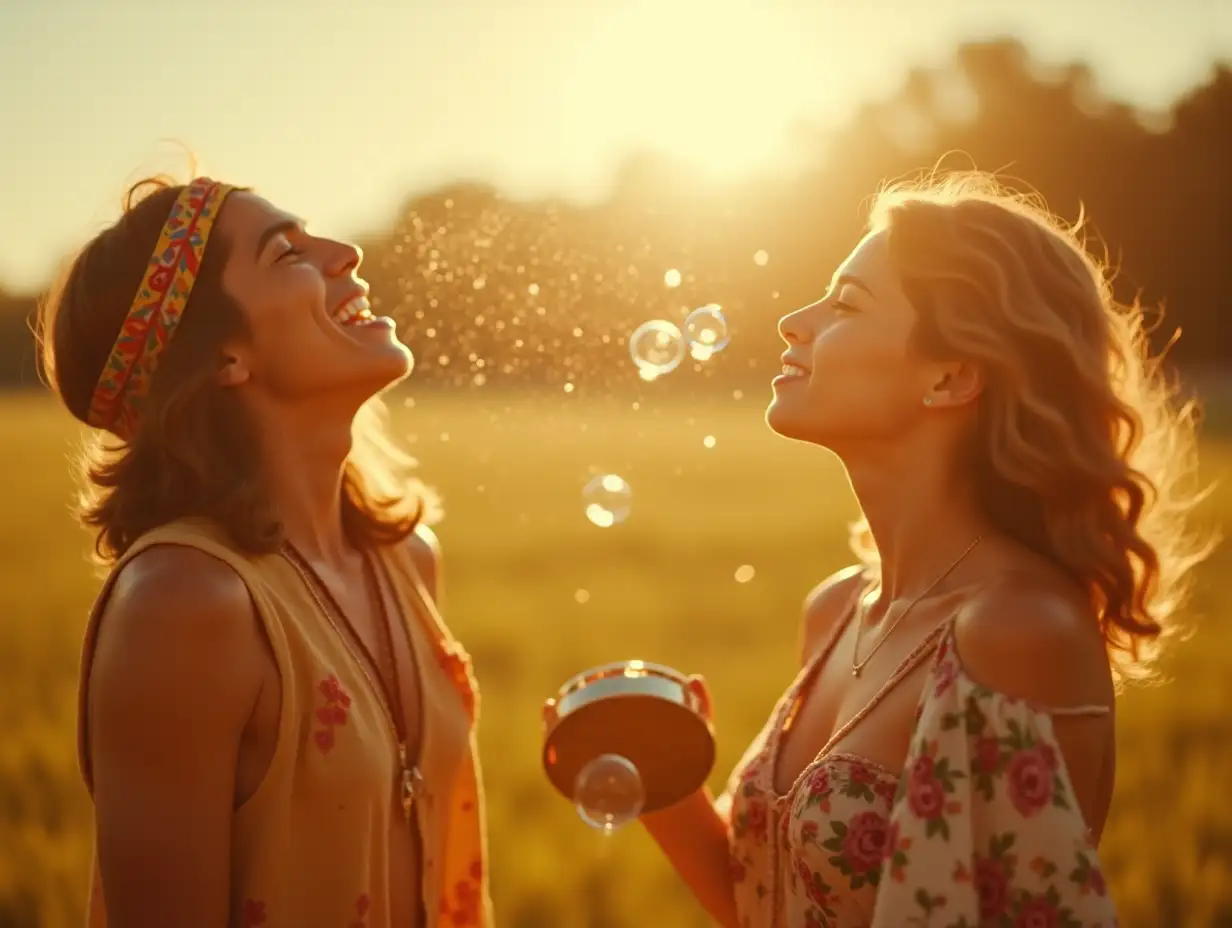 1970s-Hippie-Era-Moments-Joyful-FreeSpirited-Youth-in-Golden-Hour-Light