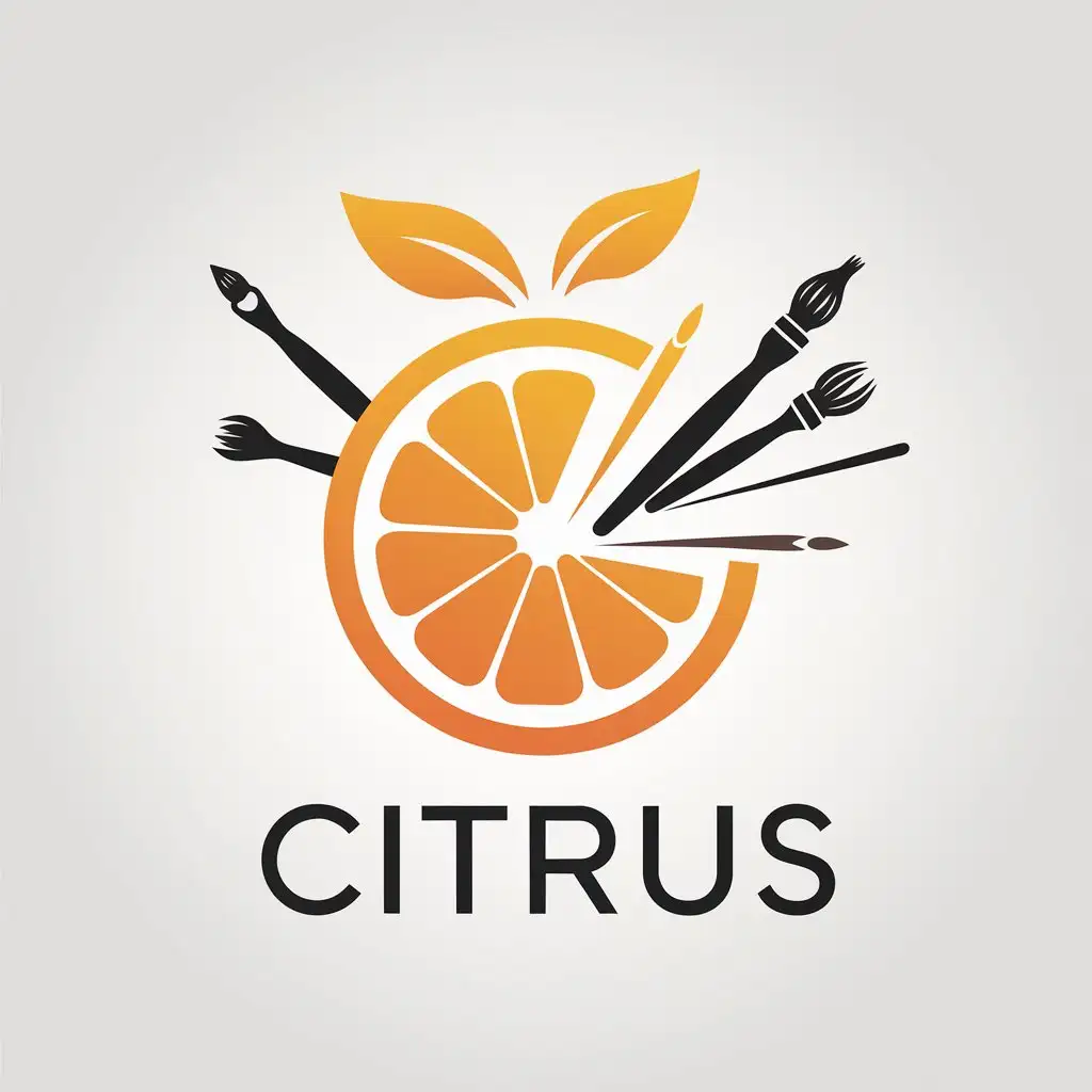 Logo-Design-For-CITRUS-Minimalistic-Orange-with-Artistic-Brushes