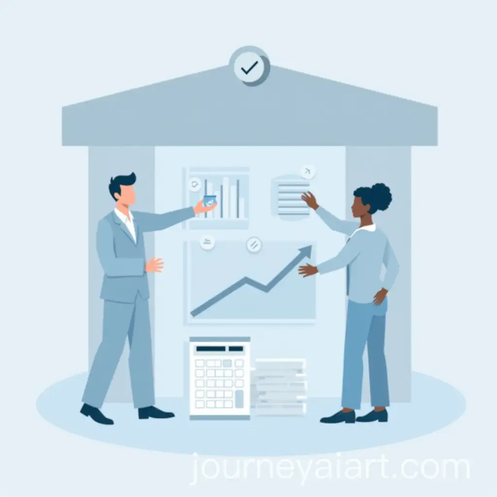 Business-Professional-AnAI-Image-Prompt-Expansionalyzing-Compliance-Metrics-with-Calculator-and-Coin-Stacks