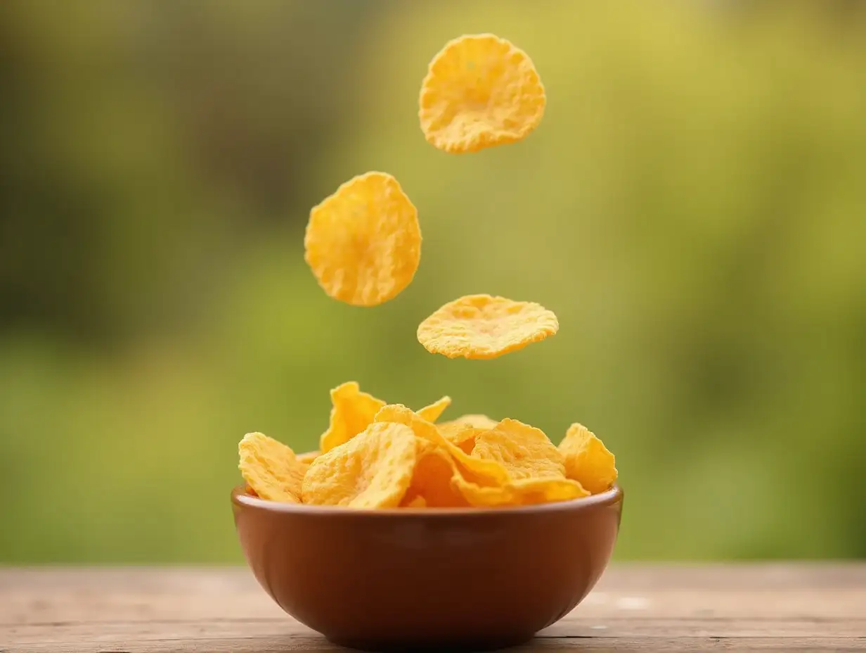 Banana chips falling down in Bowl and outside