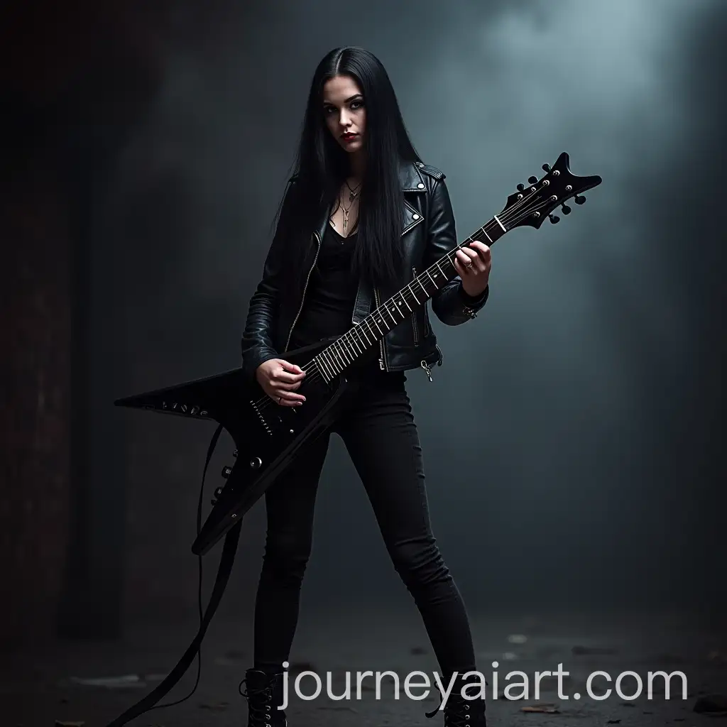 Raven-Chord-Lead-Guitarist-of-Gothic-Metal-Band-with-Electric-Guitar