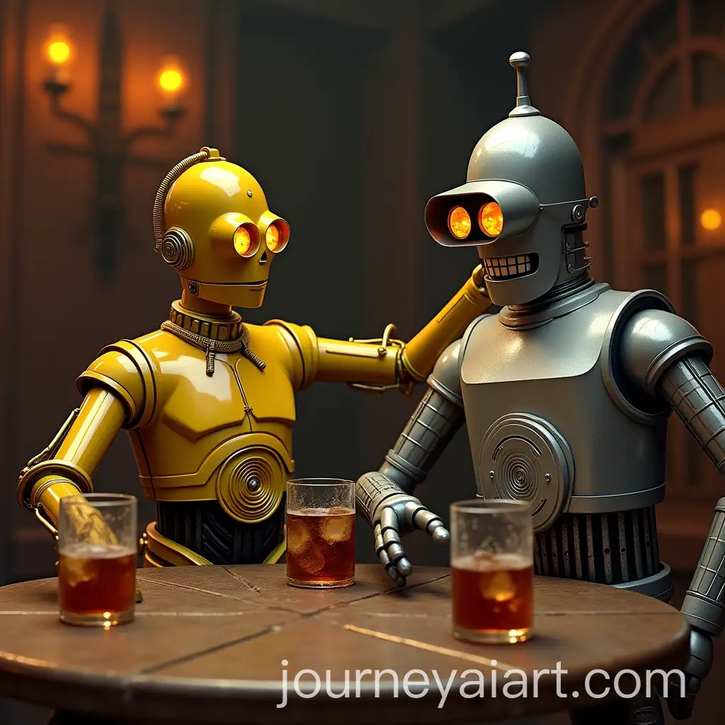 C3PO-and-Bender-Drunk-in-Humorous-SciFi-Setting