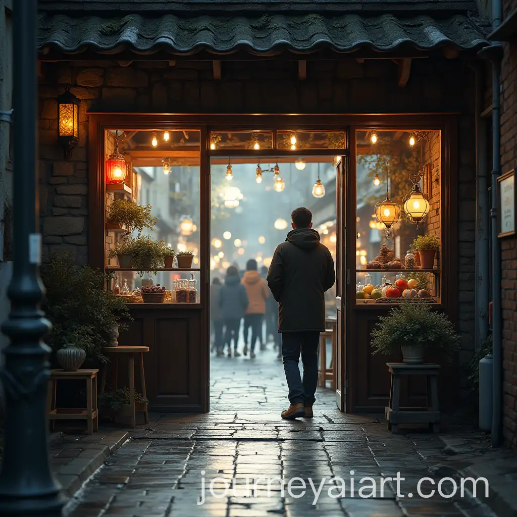 Quiet-Business-with-Open-Door-and-Few-Customers