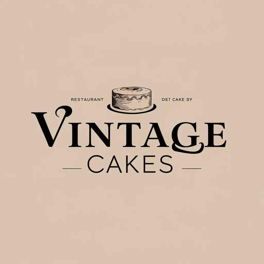 a logo design,with the text "Vintage cakes", main symbol:classic cakes,Moderate,be used in Restaurant industry,clear background