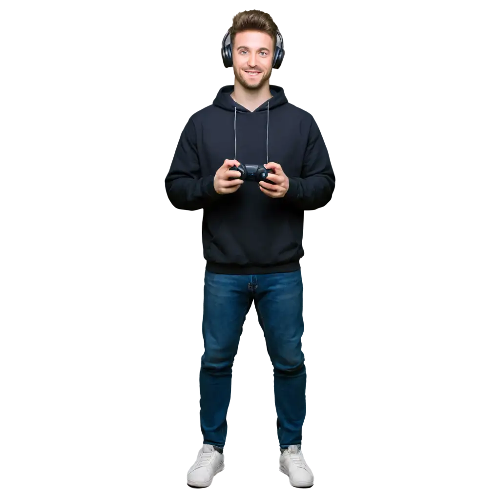 PNG-Image-of-a-Man-in-a-Hoodie-with-PS5-Controller-and-Headset-Perfect-for-Gaming-Contexts