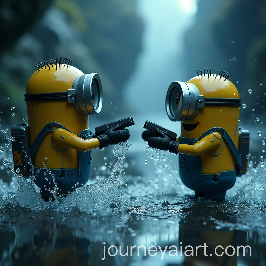 Minions-Fighting-Cyber-Aliens-in-Space-Full-of-Water
