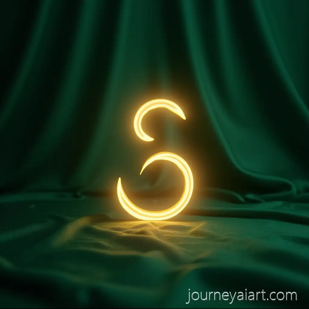 Golden-Glowing-Ganesha-Logo-with-Emerald-Silk-Background