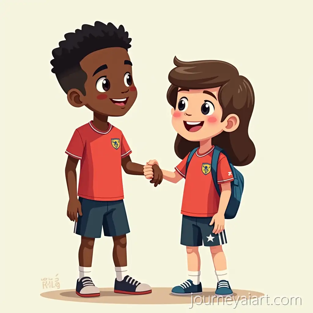 MbappMbapp-with-teenage-fan-Poses-Friendly-with-Teenage-Fan-in-Cartoon-Style