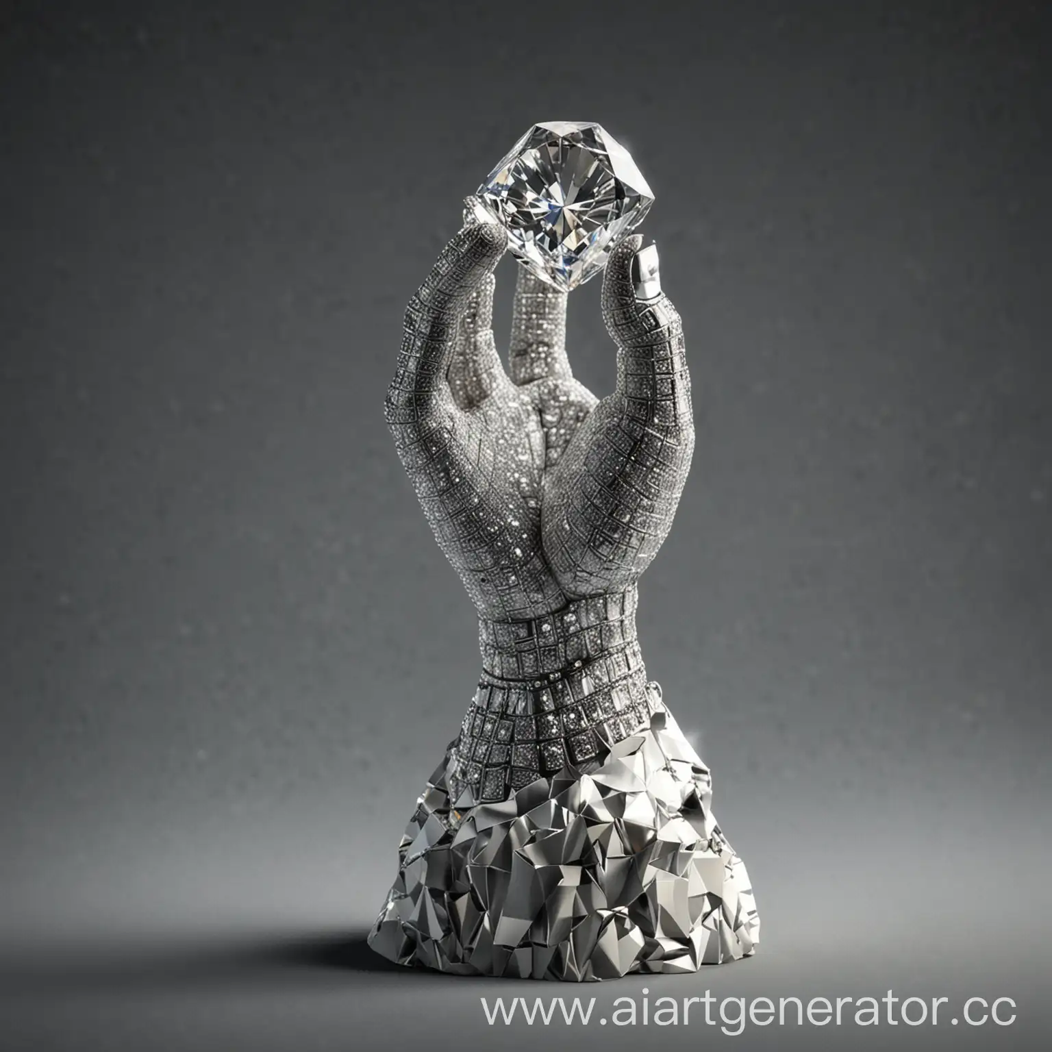 Handmade-Diamond-Statuette-Elegant-Craftsmanship-in-Precious-Gems