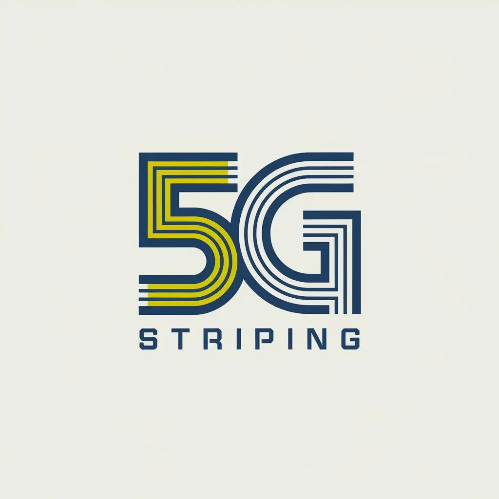 LOGO Design for 5G Striping Modern Parking Lot Marking Business with Yellow White and Blue