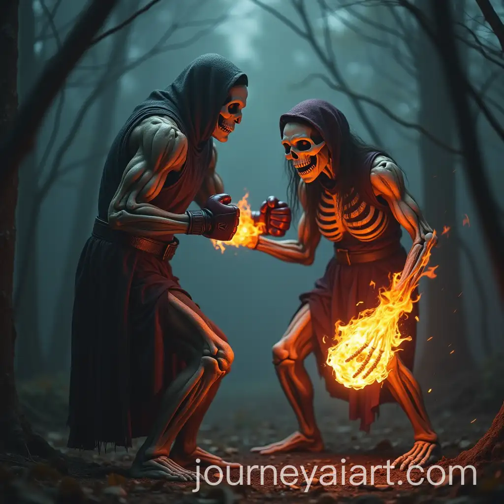 Muscular-Skeleton-Boxer-in-a-Fiery-Duel-in-a-Haunted-Forest