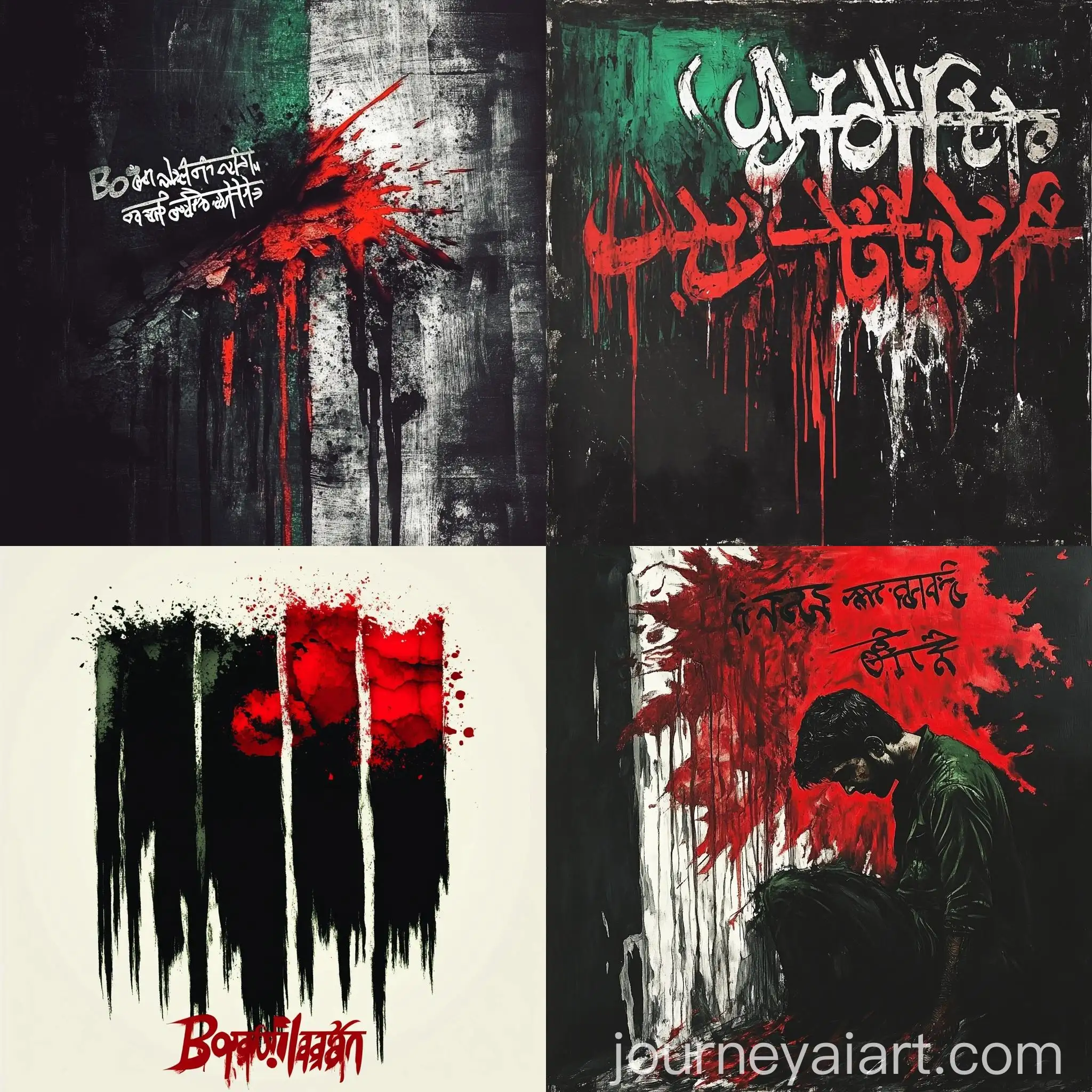 Boycott-Banglastan-Poster-with-Torn-Bangladesh-Flag