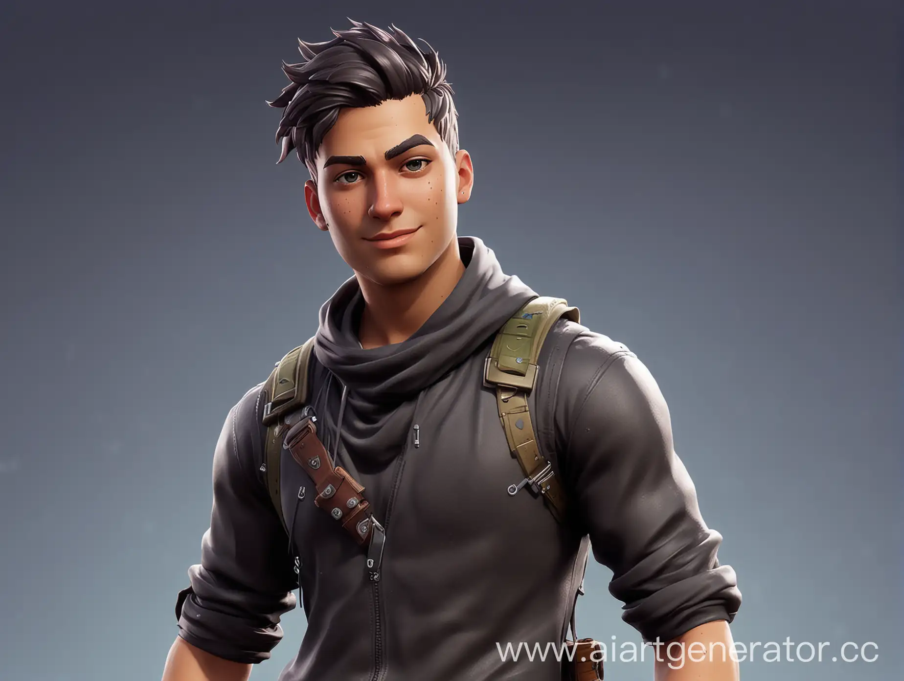 make graphic design of male fortnite character looking like this picture