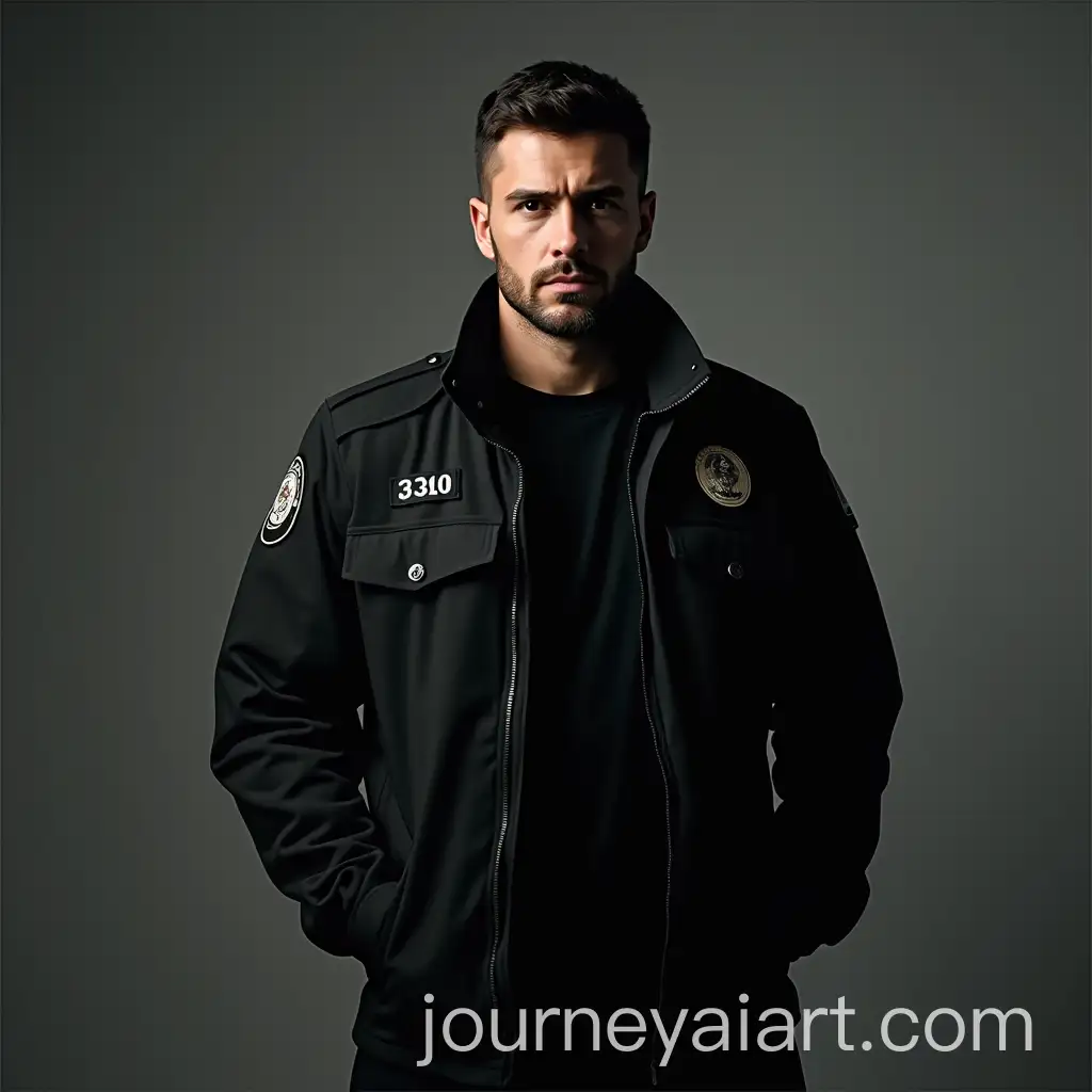 Man-in-Black-Security-SemiCombat-Uniform-Standing-in-Urban-Environment