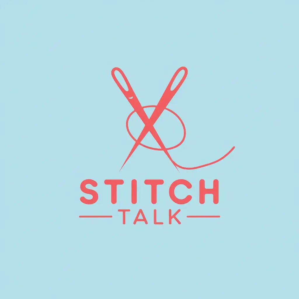 LOGO Design for Stitch Talk Modern Bold Colors with Custom Embroidery Theme