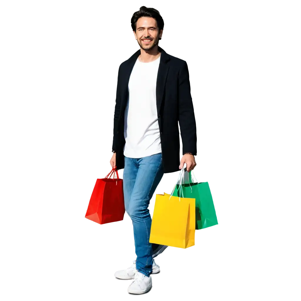 Energetic-Adult-with-Shopping-Bags-PNG-Realistic-Image-of-a-Rich-Shopper-in-Vibrant-Colors