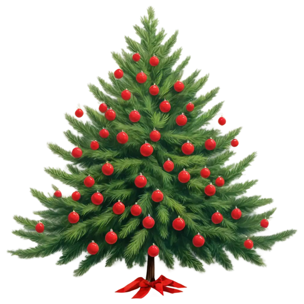 Realistic-Christmas-Tree-PNG-with-Red-Elements-for-Seasonal-Designs-and-Decor