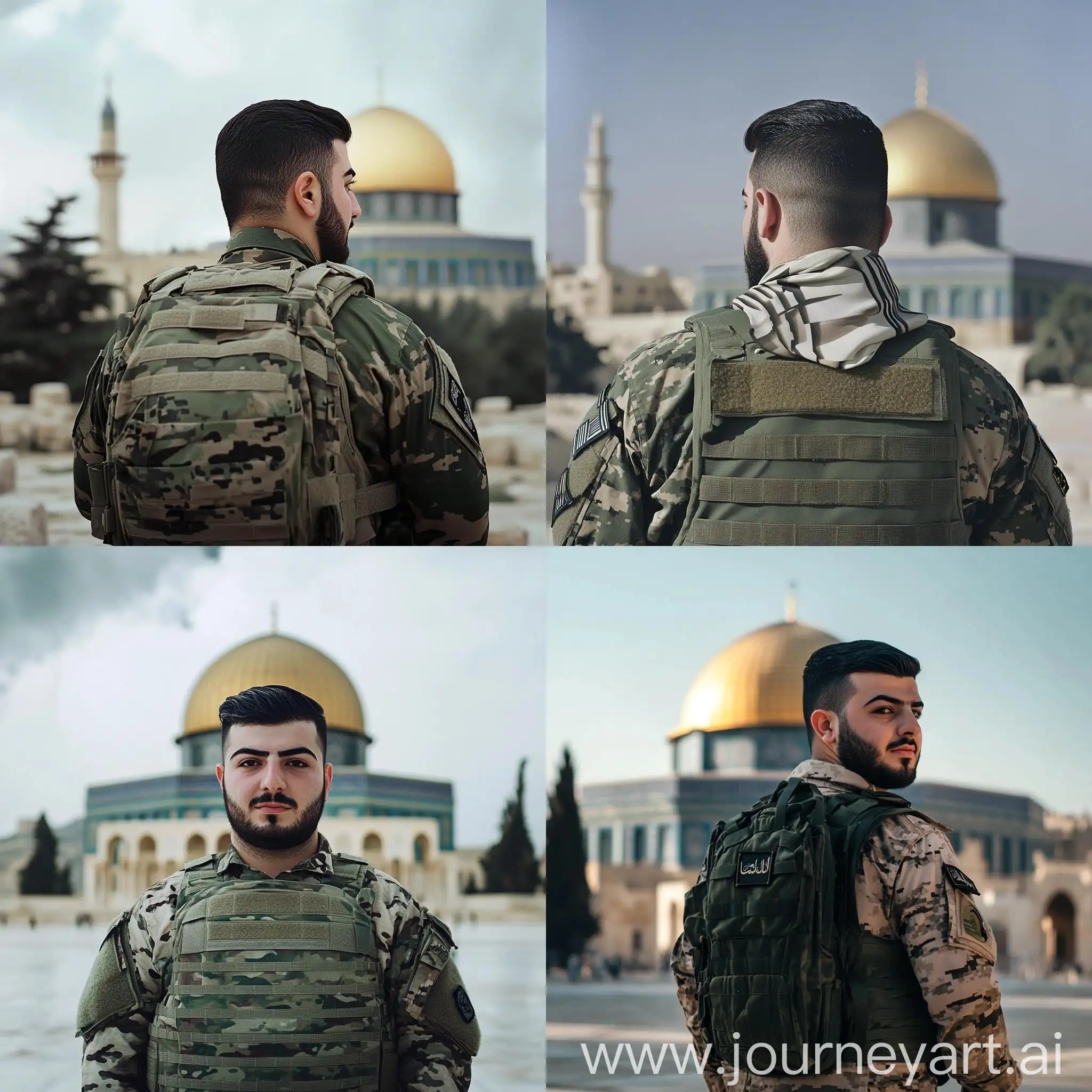 Soldier-in-Camouflage-with-Dome-of-the-Rock-Mosque-in-Palestine