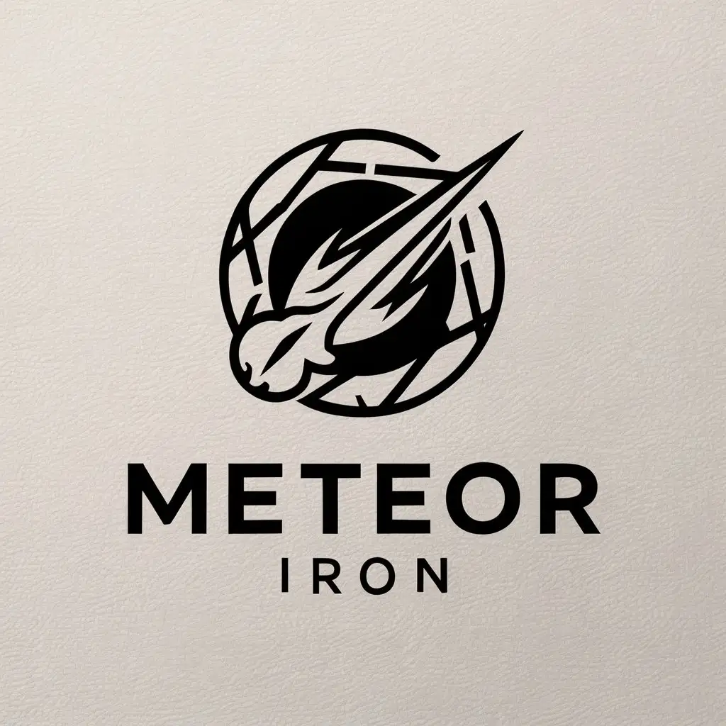 a vector logo design,with the text "meteor iron", main symbol:meteor,complex,be used in Internet industry,clear background