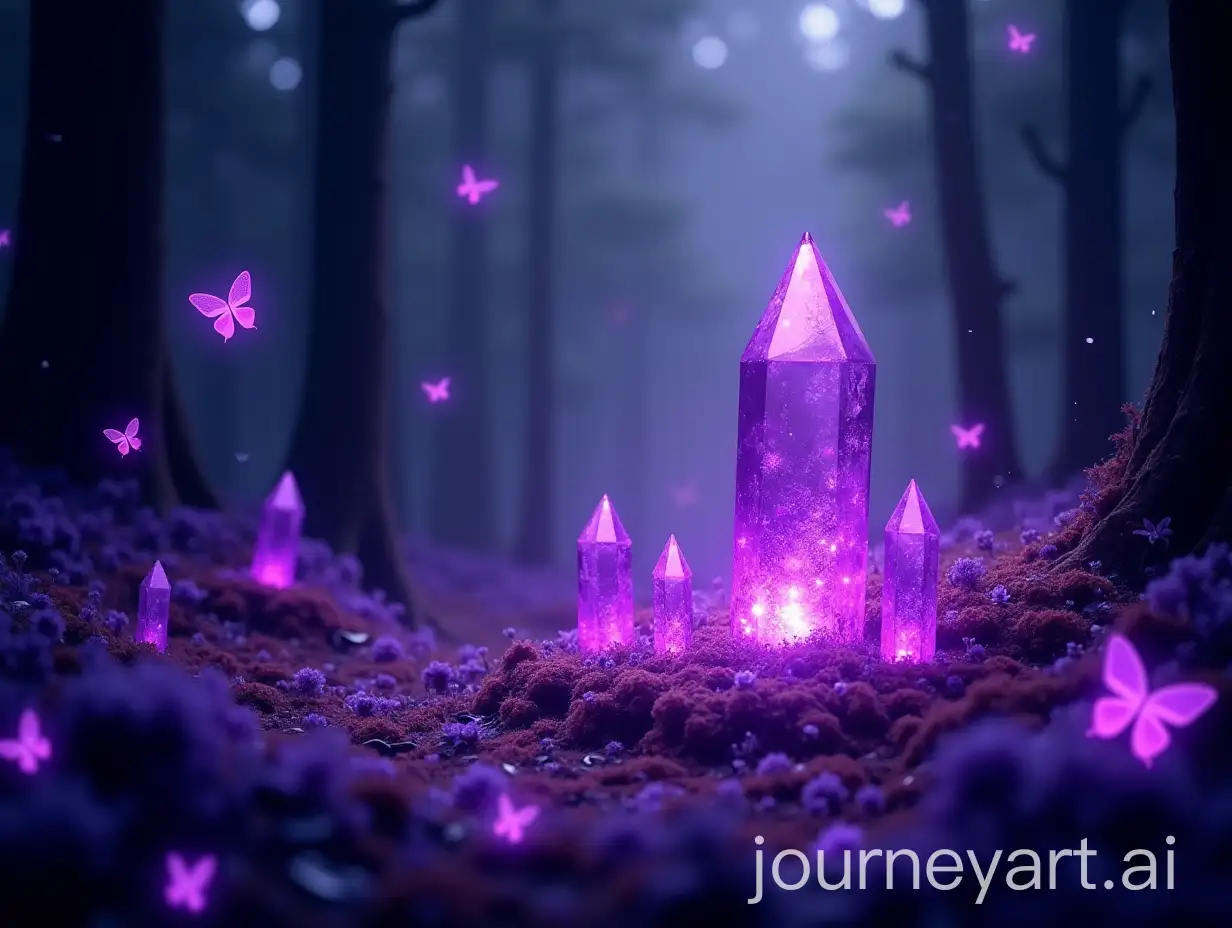 Enchanted-Forest-of-Purple-Crystals-with-Fireflies