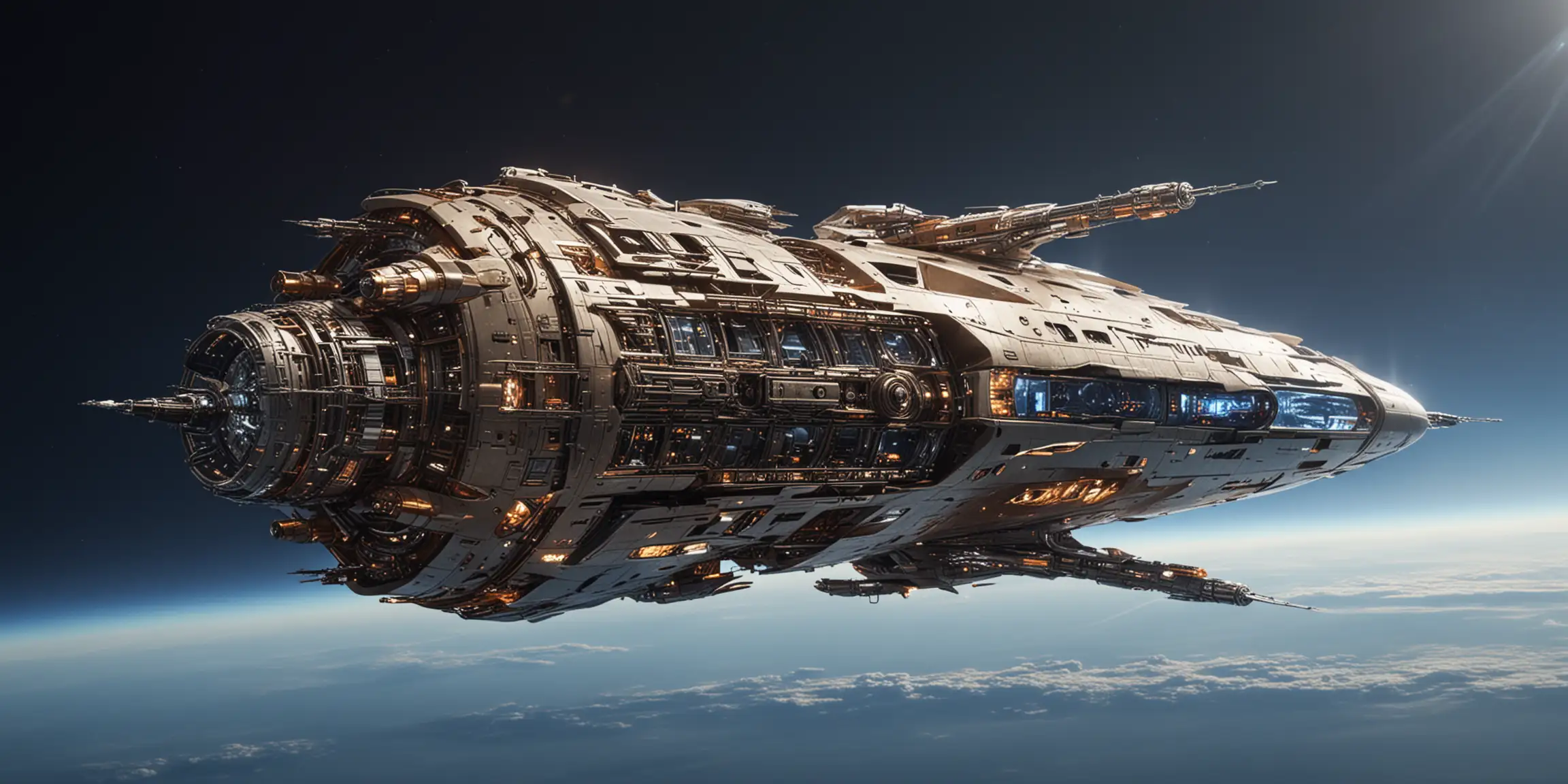 Magnificent Spaceship Launching with Glossy Metal Surfaces