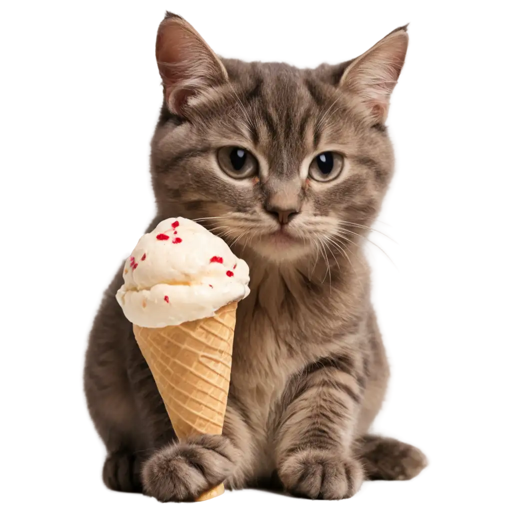 Discover-the-Delightful-PNG-A-Whimsical-Cat-Enjoying-Ice-Cream