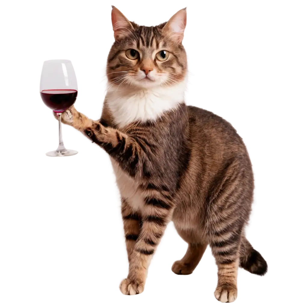 Cat-with-Wine-PNG-Image-A-Perfectly-Clear-and-Stylish-Graphic-for-Various-Uses