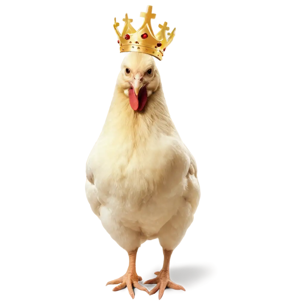 PNG-Chicken-with-Crown-Majestic-Poultry-Art-for-Digital-Platforms