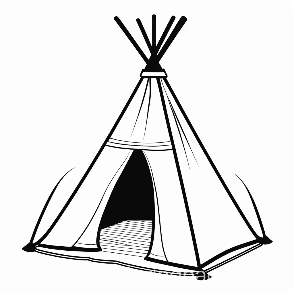 Cartoon-Teepee-Coloring-Page-for-Kids