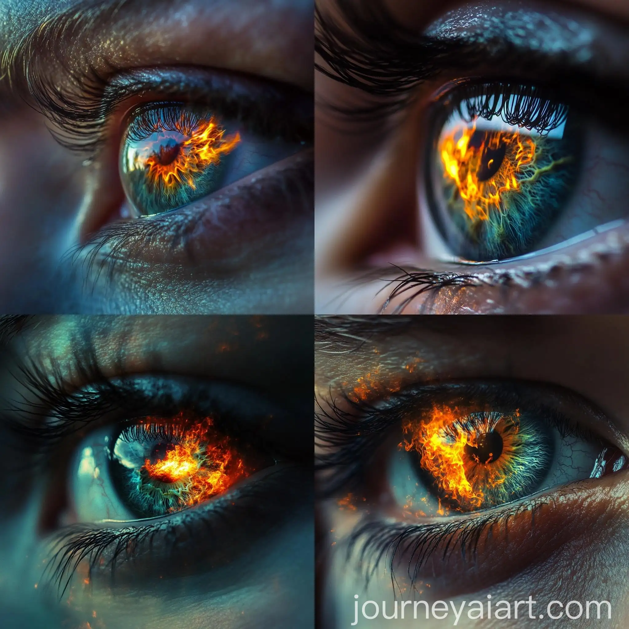 Intense-CloseUp-Photography-of-Blue-and-Green-Eyes-Reflecting-Fire