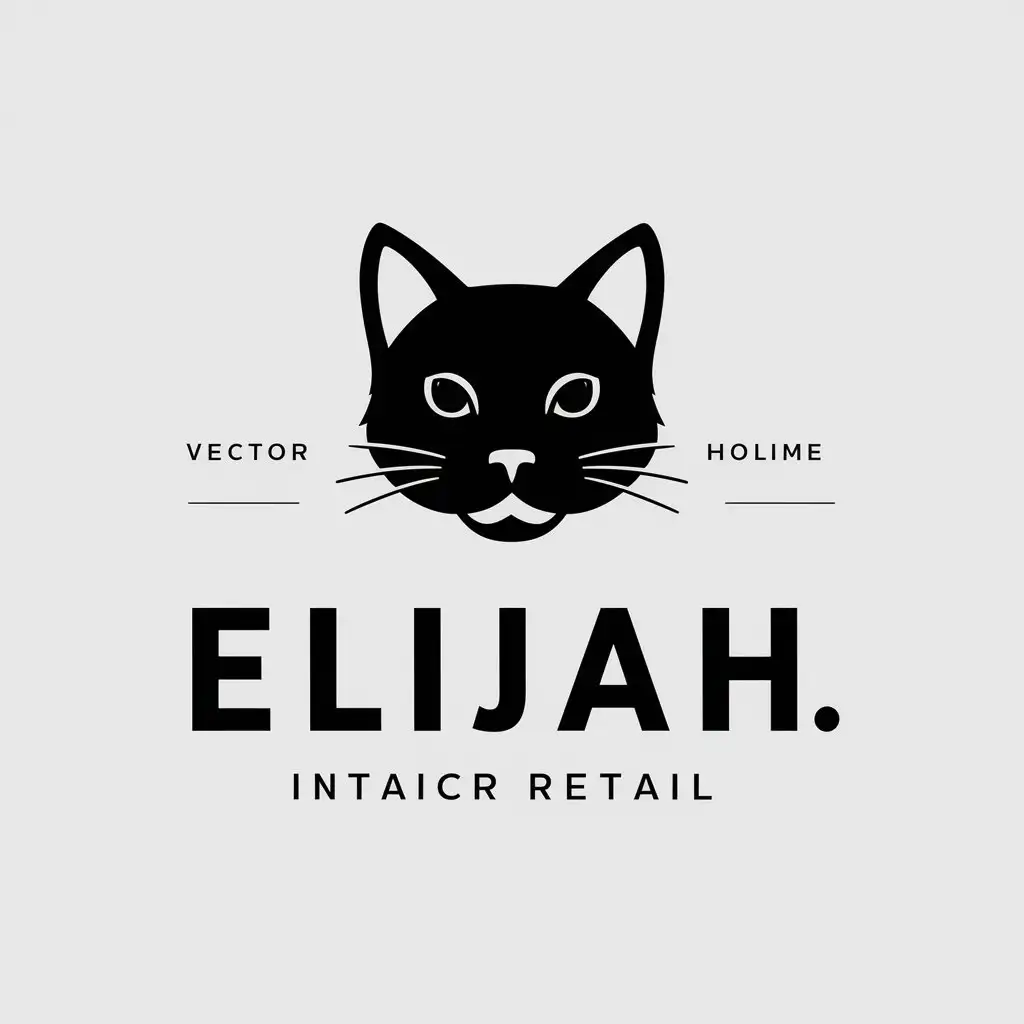 a vector logo design,with the text "Elijah", main symbol:cat,Moderate,be used in Retail industry,clear background