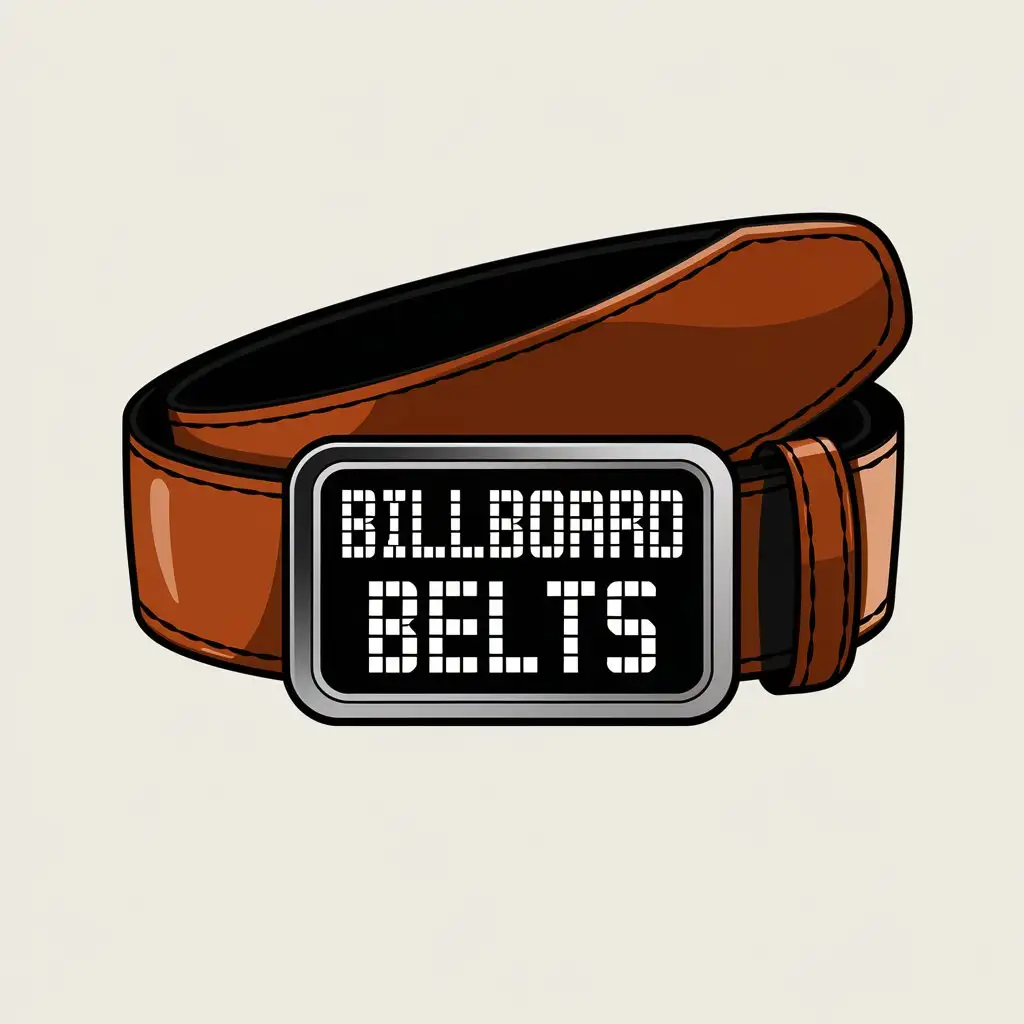 LOGO Design for Billboard Belts Modern Brown Belt with Digital Dot Matrix Buckle