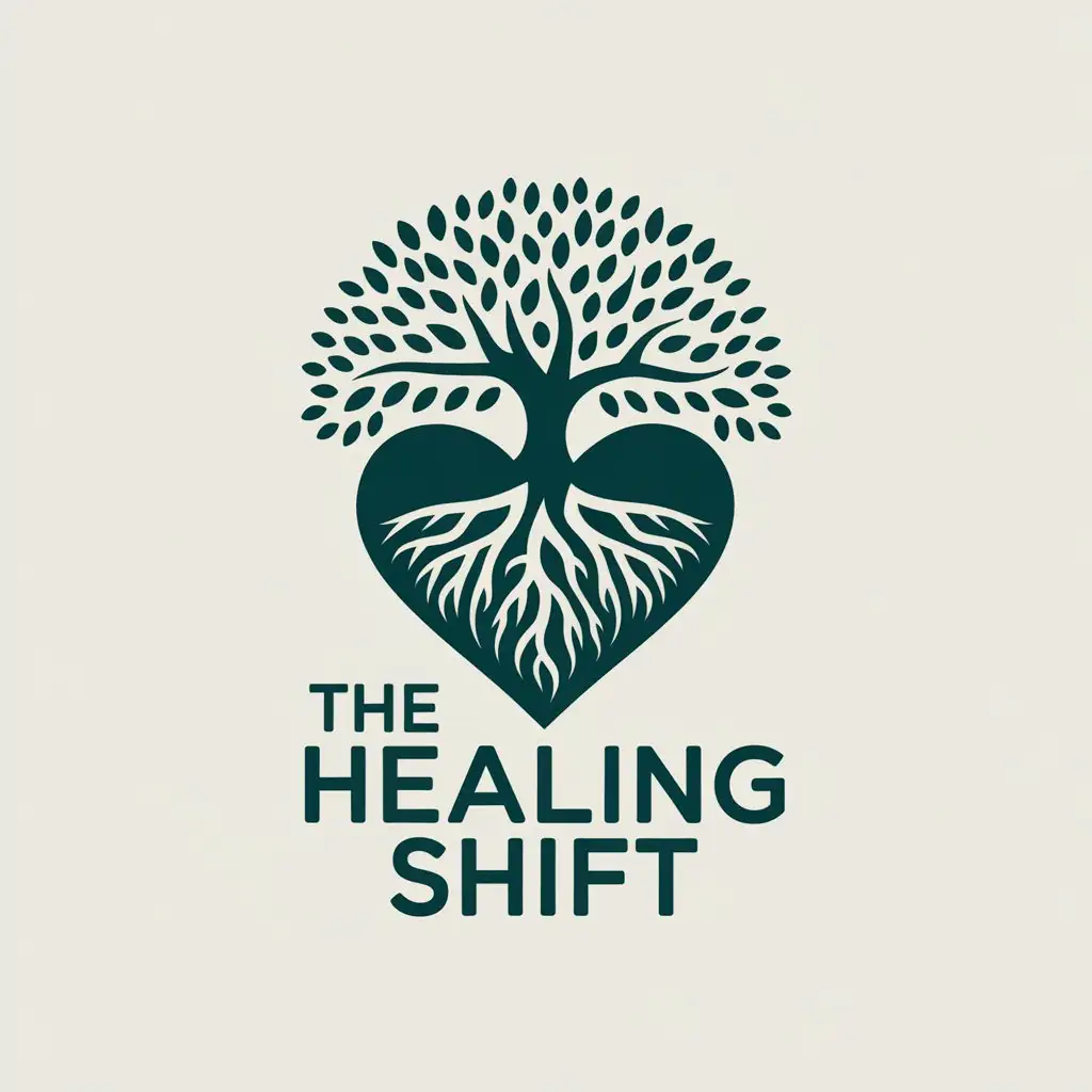 LOGO Design for The Healing Shift Tree with Roots Symbol on Clear Background