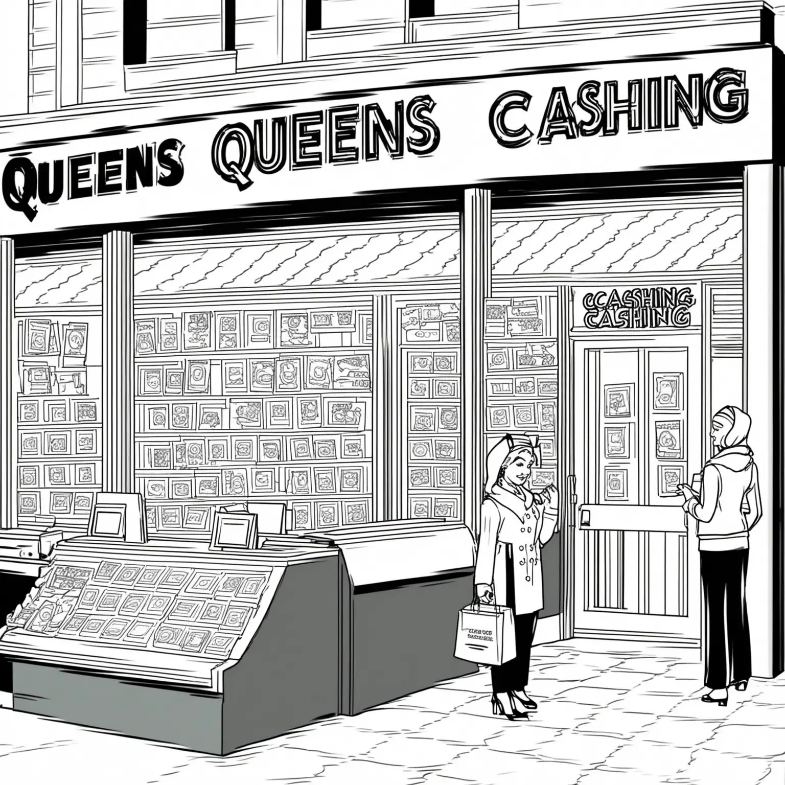 Queens check cashing store, coloring pages