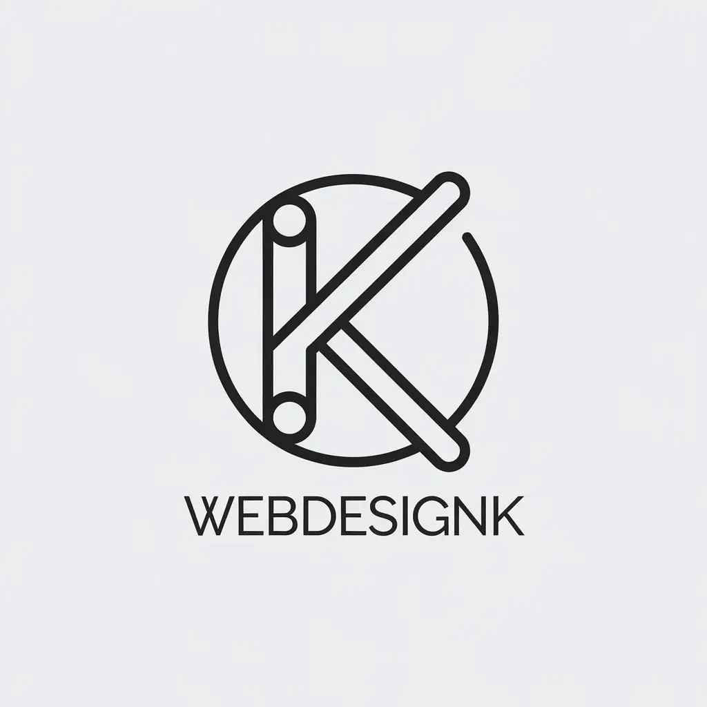 LOGO Design for WebdesignK Minimalistic Vector Logo with K Symbol and Clear Background